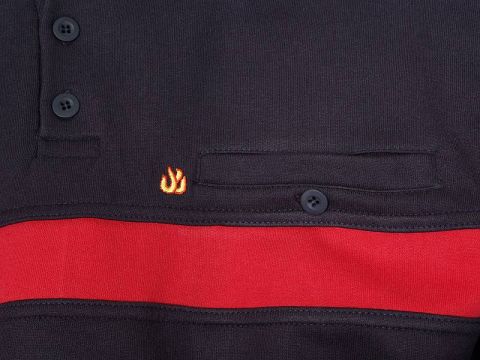 Premium-Flame Polo-Sweater, 1/1 Arm