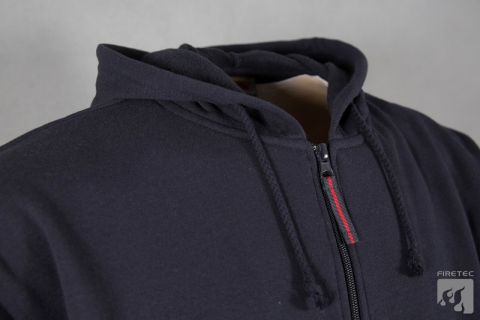 Kapuzen-Sweatjacke GFD Farbkombi. rot/weiß