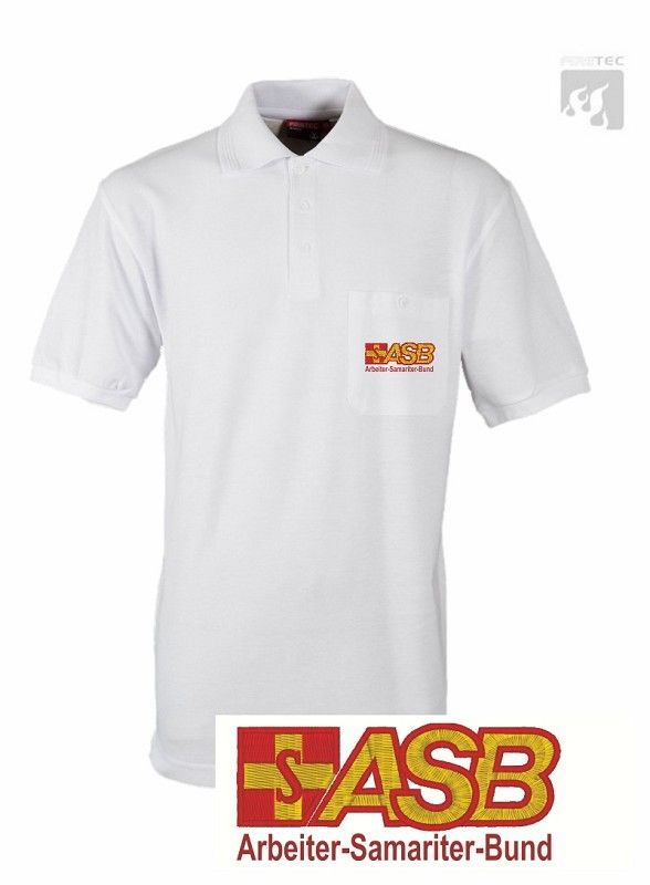 ASB Polo-Shirt weiß 1/2 Arm