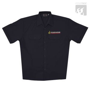 Diensthemd "SLIM", Fb. Schwarzblau, 1/2-Arm inkl. Stickerei