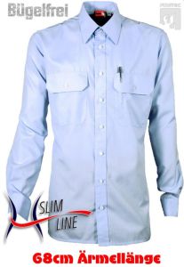 Diensthemd "SLIM", Fb. Imperialblau extralanger Arm 68cm